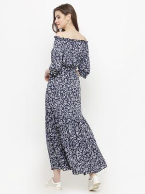 dark blue floral maxi dress - 14842992 - Standard Image - 3