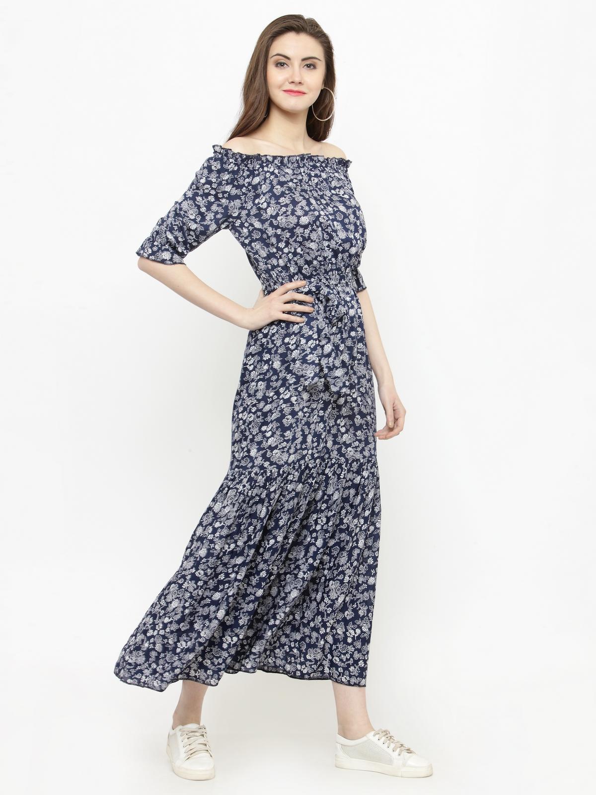 dark blue floral maxi dress - 14842992 - Zoom Image - 2
