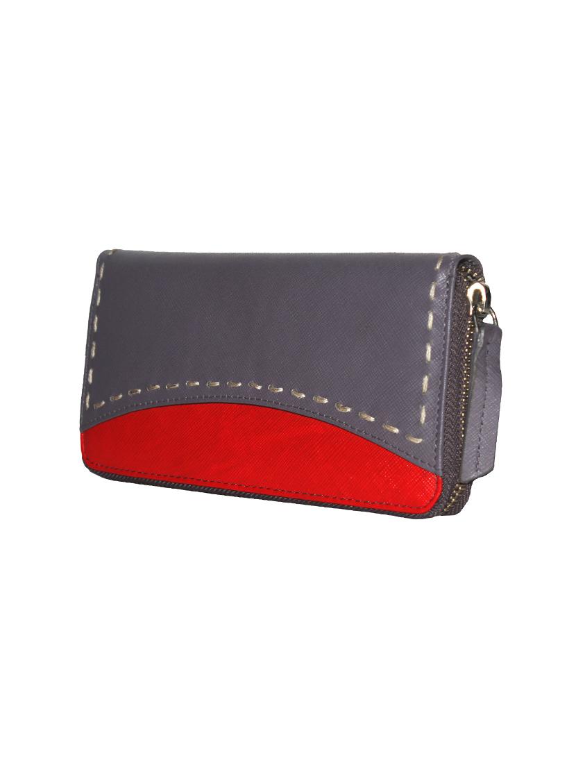 grey leather regular clutch - 14843432 - Zoom Image - 4