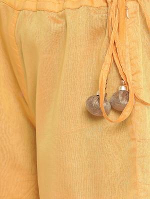 yellow chanderi flared palazzo - 14844677 - Standard Image - 4
