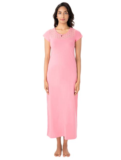 pink cotton nightwear gown - 14844755 - Standard Image - 1