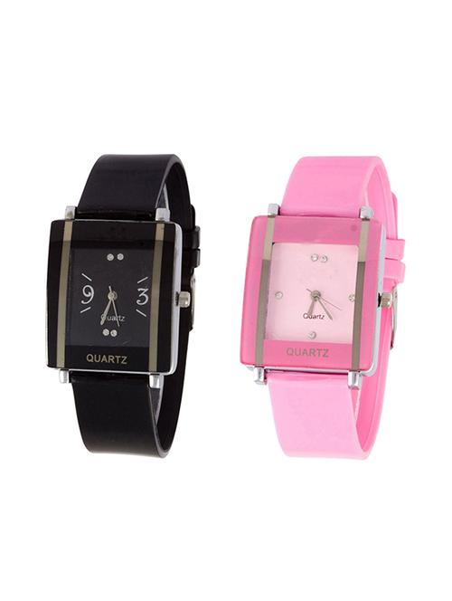 New Designer Black Pink Square Dial Analog Watch For Watch - 14844817 - Standard Image - 1