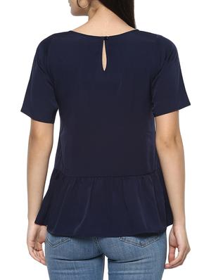 solid blue casual top - 14844830 - Standard Image - 3