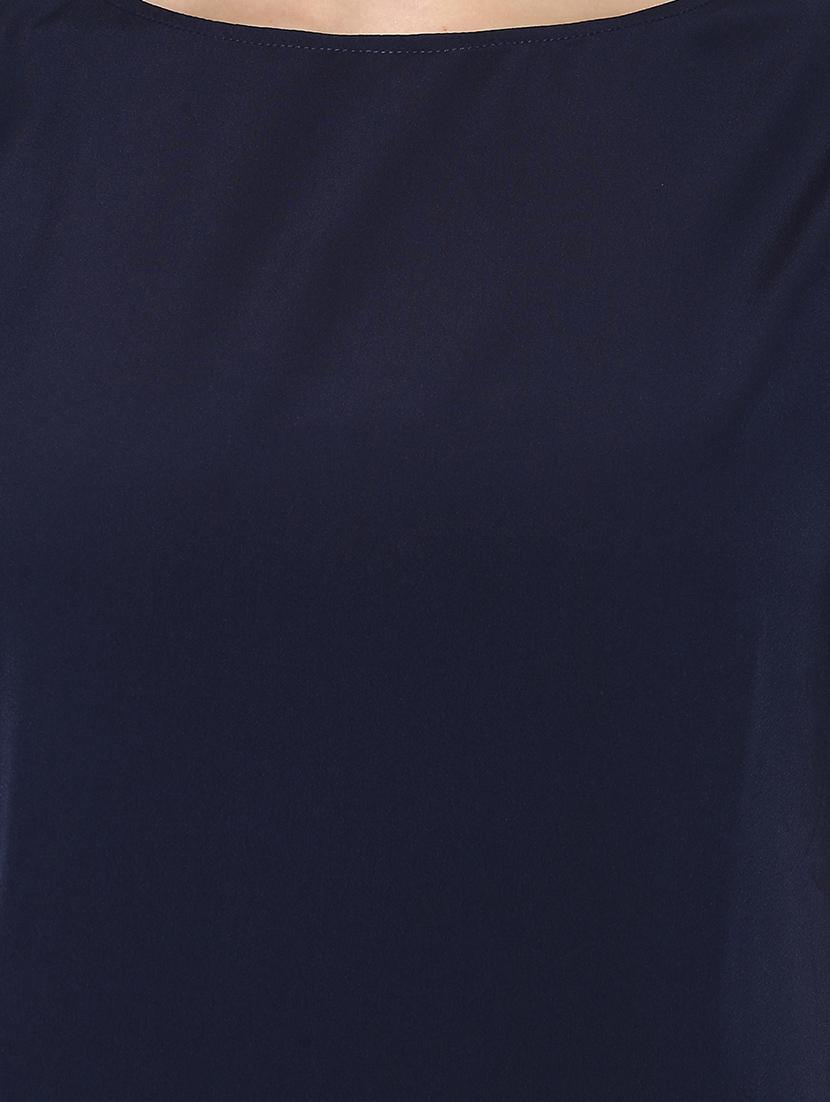 solid blue casual top - 14844830 - Zoom Image - 4
