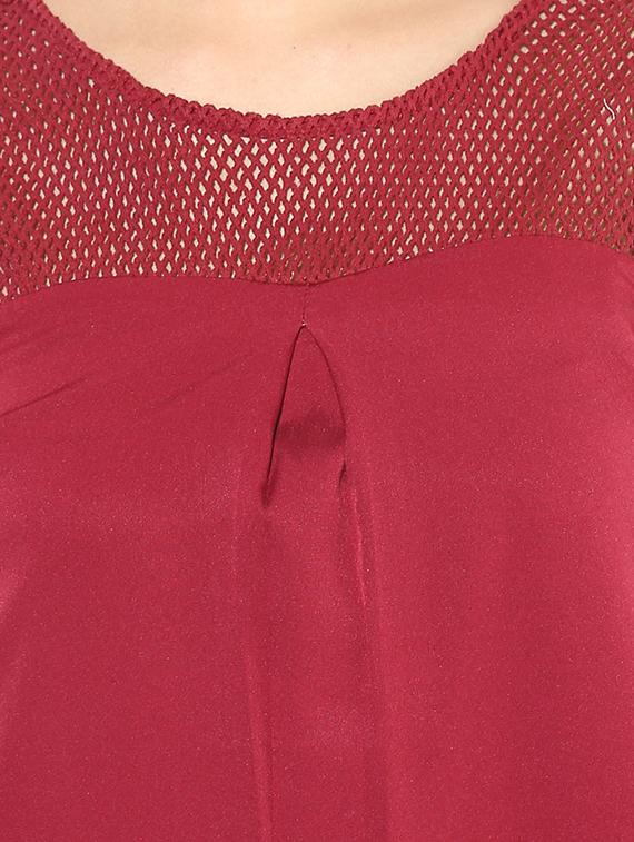frill detail mesh panel high-low dress - 14845584 - Zoom Image - 5