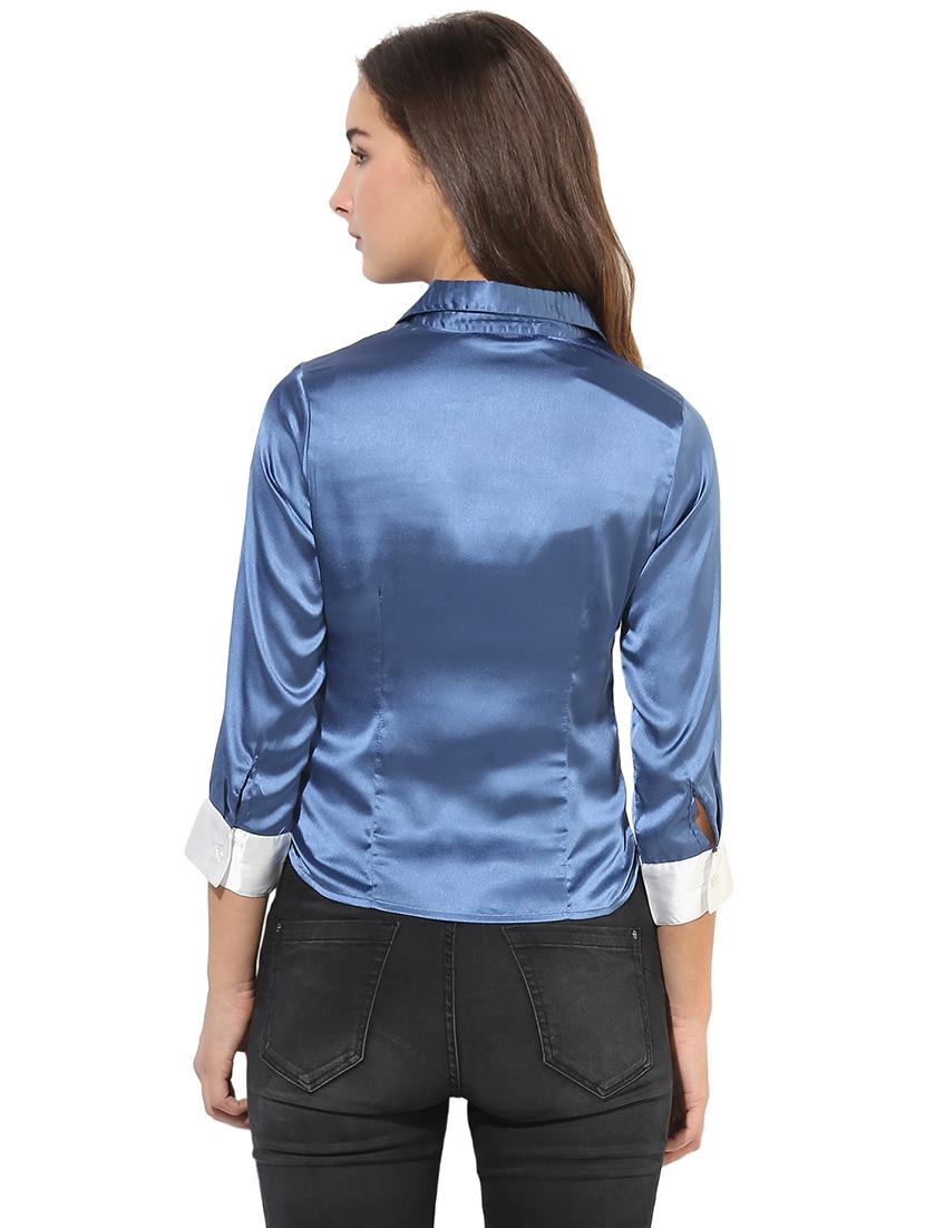 blue polyester regular shirt - 14845622 - Zoom Image - 3