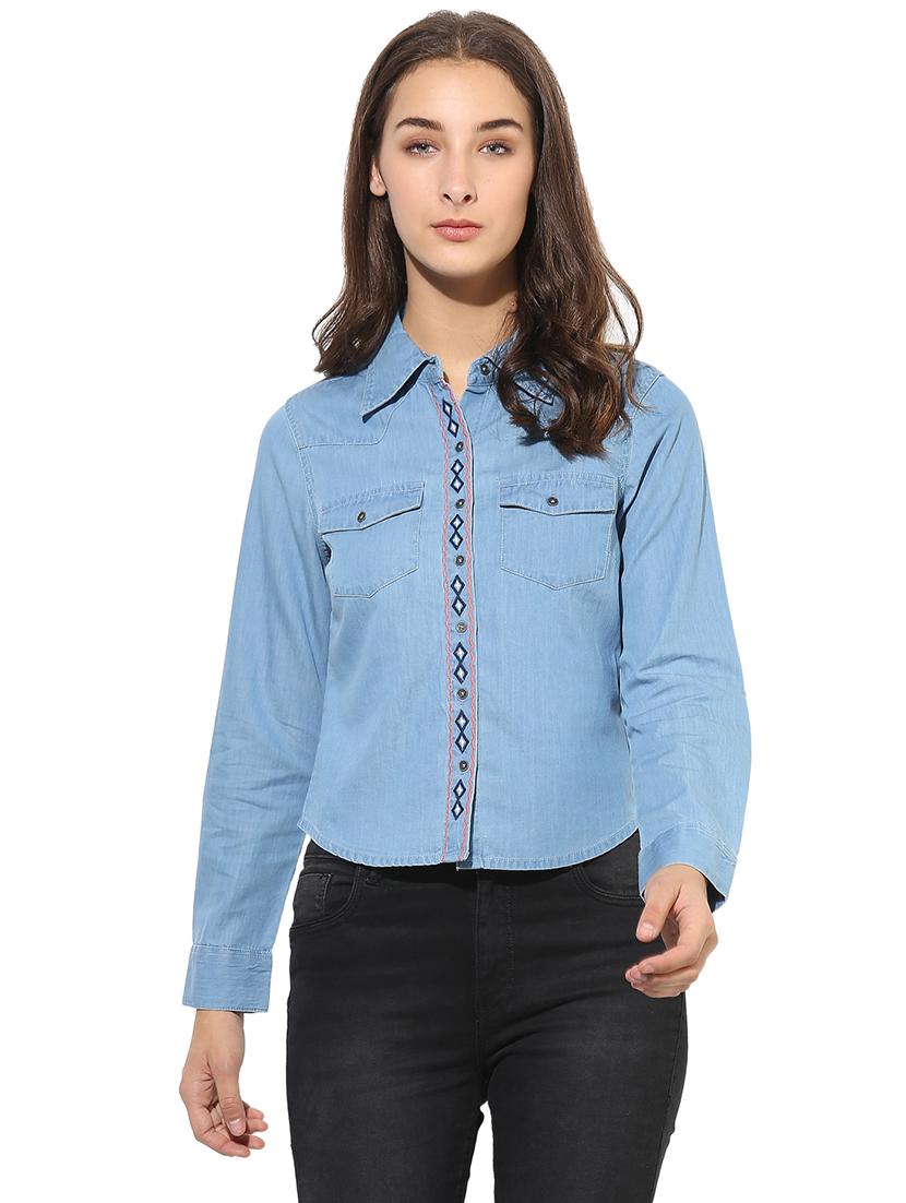 blue denim regular shirt - 14845630 - Zoom Image - 1