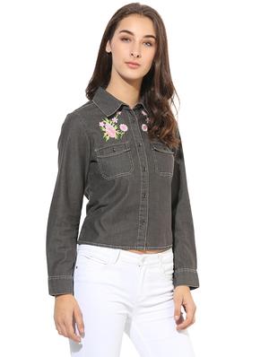 black denim regular shirt - 14845633 - Standard Image - 2