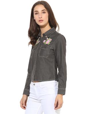 black denim regular shirt - 14845633 - Standard Image - 3