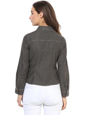 black denim regular shirt - 14845633 - Standard Image - 4