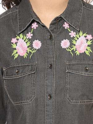 black denim regular shirt - 14845633 - Standard Image - 5
