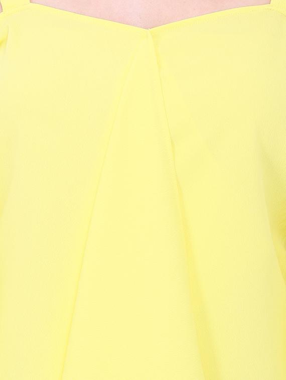 cold shoulder asymmetric polyester top - 14845636 - Zoom Image - 5