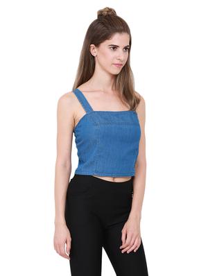 heather hues blue denim top - 14845639 - Standard Image - 2