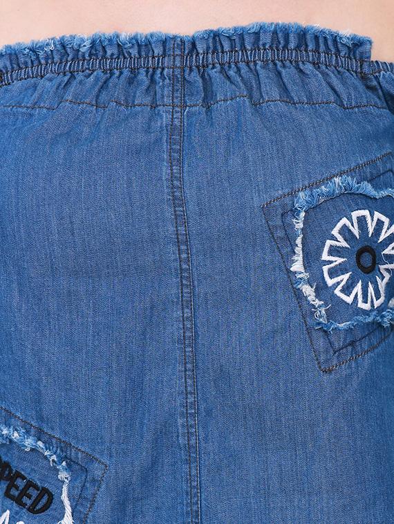 off shoulder frayed denim top - 14845641 - Zoom Image - 4