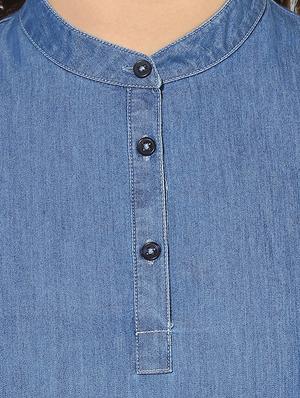 embroidered denim top - 14845675 - Standard Image - 4