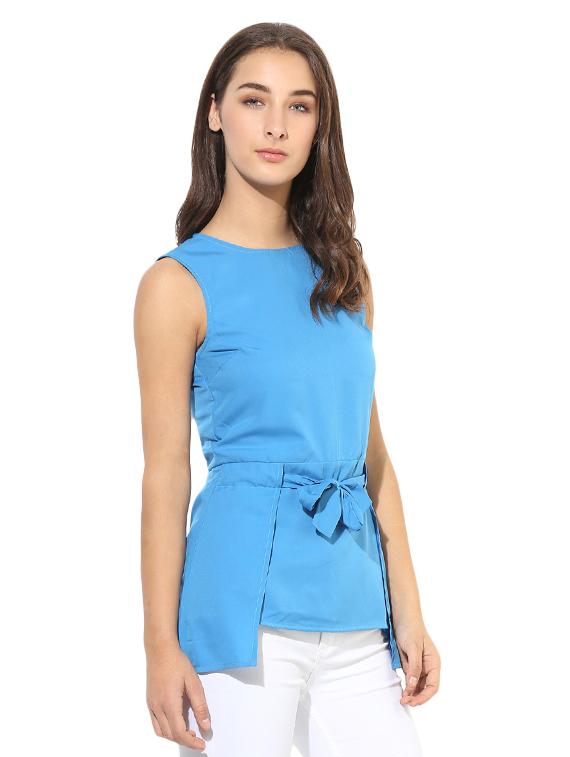blue solid tunic - 14845693 - Zoom Image - 2