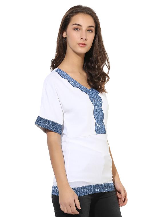 heather white& blue tunic - 14845695 - Zoom Image - 2