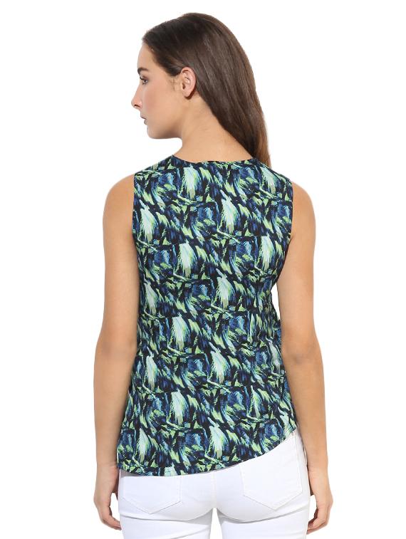 asymmetric hem poly crepe top - 14845702 - Zoom Image - 3