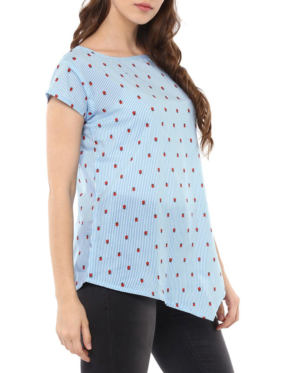 blue cotton asymmetric top - 14846120 - Zoom Image - 2