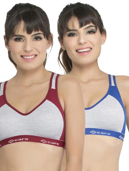 Set of 2 multi colored sports bras - 14846268 - Standard Image - 1