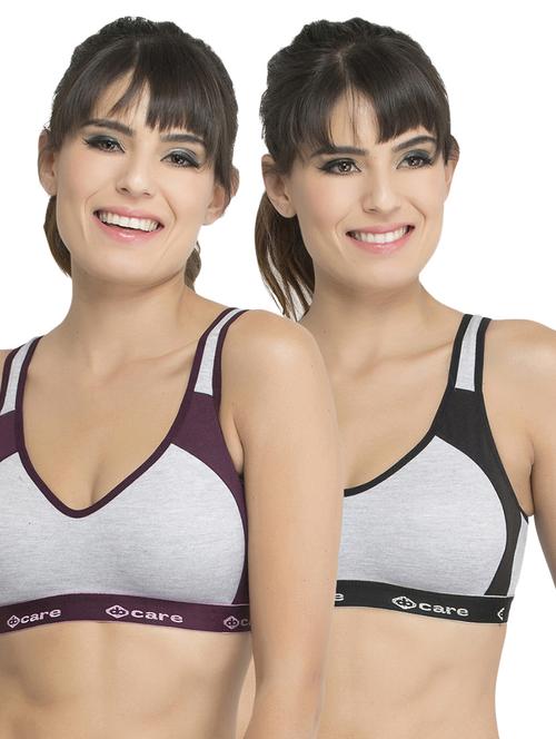 Set of 2 multi colored sports bras - 14846289 - Standard Image - 1