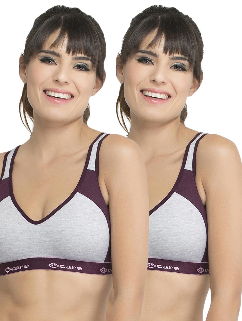 set of 2 color block sports bra - 14846294 - Zoom Image - 1