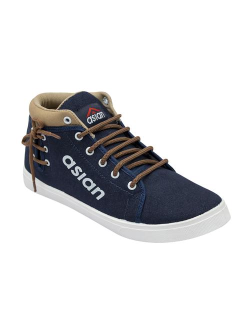 navy Canvas lace up sneaker - 14847299 - Standard Image - 1