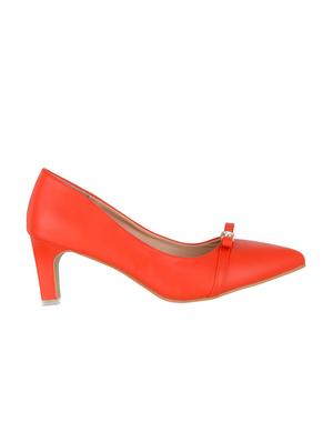 red fabric slip on pumps - 14847627 - Standard Image - 2