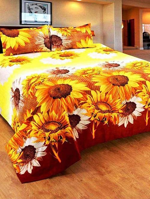 Floral Print polycotton Double bedsheet - 14848483 - Standard Image - 1