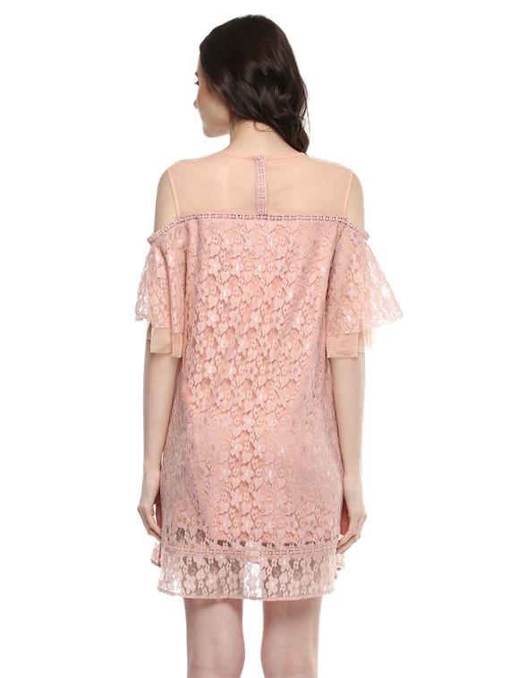 cold shoulder ruffled a-line dress - 14850171 - Zoom Image - 3