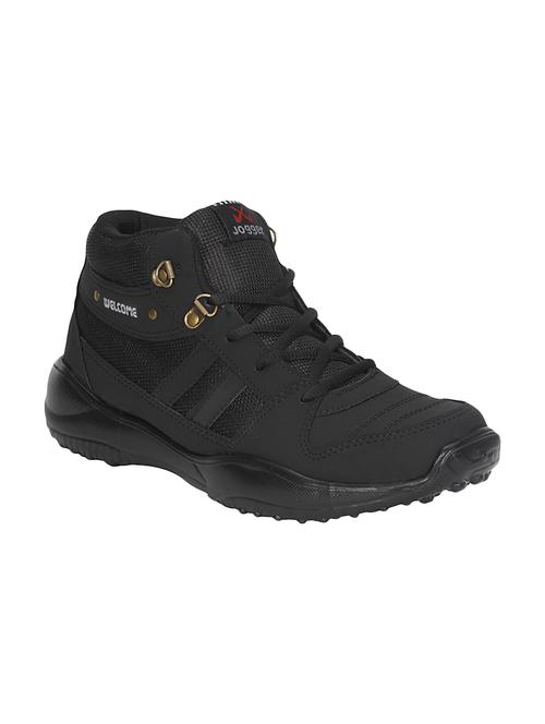 black leatherette trekking shoe - 14852401 - Standard Image - 1