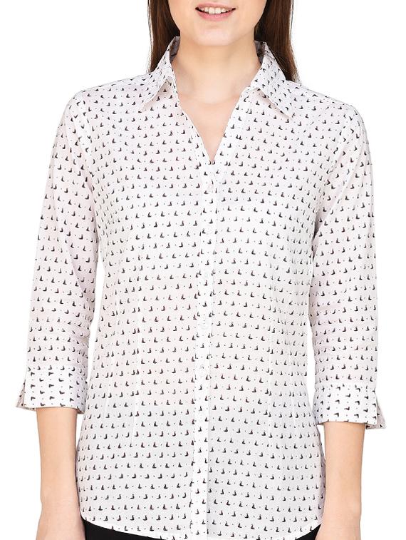 white printed shirt - 14852424 - Zoom Image - 1