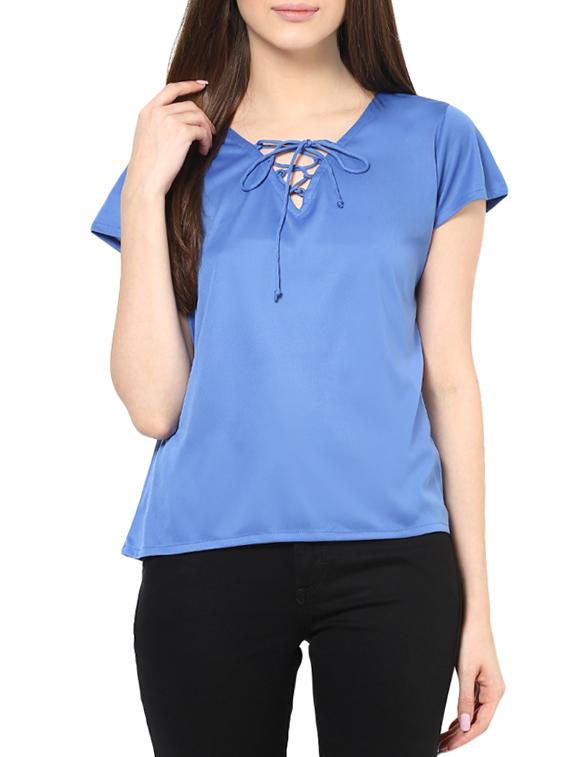 MIWAY Blue solid Top - 14852543 - Zoom Image - 1