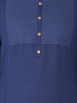 blue cotton highlow kurta - 14853874 - Standard Image - 4