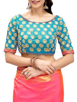peach silk bordered saree with blouse - 14854031 - Standard Image - 3