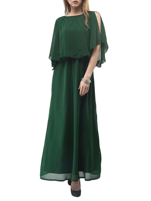 green solid blouson dress - 14854697 - Very Small Image - 1