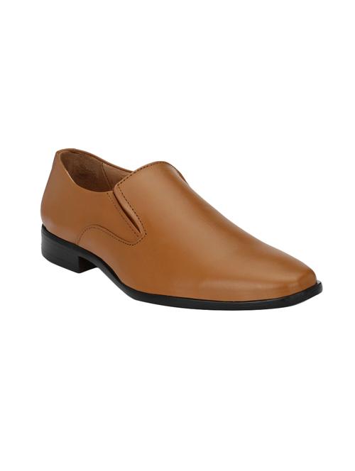 tan Leather formal slip on - 14855432 - Standard Image - 1