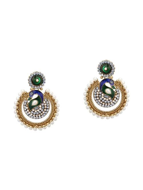 green brass drop earrings - 14858202 - Very Small Image - 1