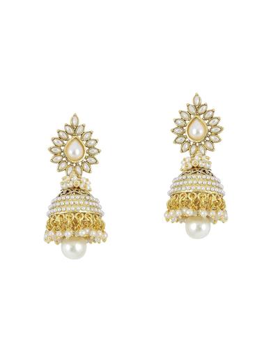 white brass pearl earrings - 14858807 - Very Small Image - 1