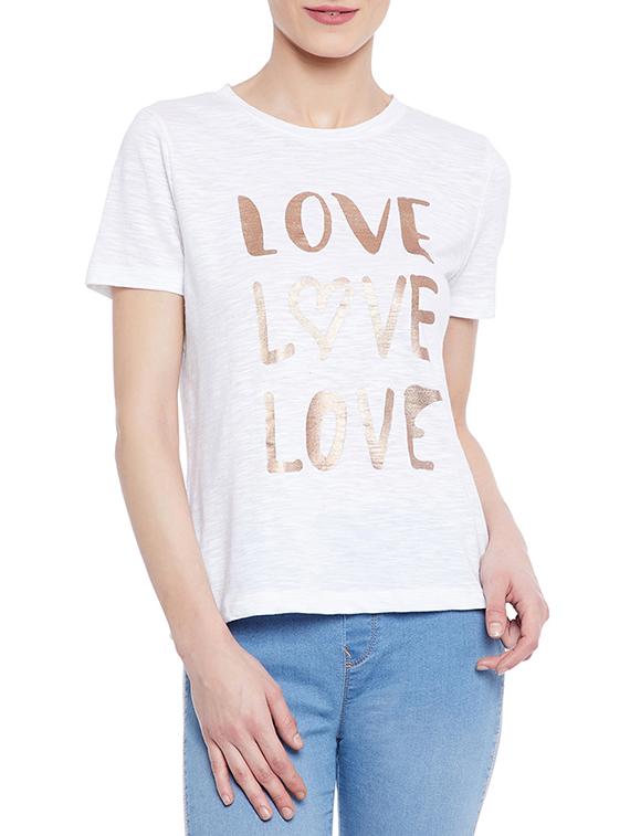 white graphic printed tee - 14860297 - Zoom Image - 1