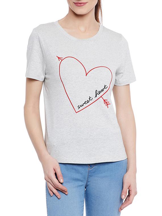 grey printed tee - 14860299 - Zoom Image - 1