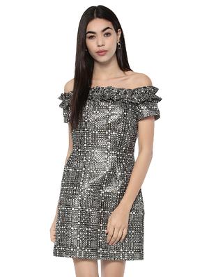 grey off shoulder dress - 14861995 - Standard Image - 2