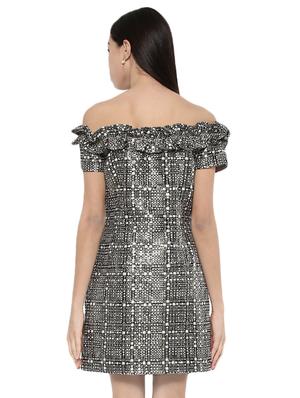 grey off shoulder dress - 14861995 - Standard Image - 4