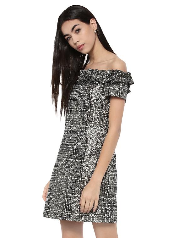 grey off shoulder dress - 14861995 - Zoom Image - 3