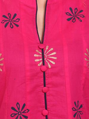 pink cotton flared kurta - 14863389 - Standard Image - 4