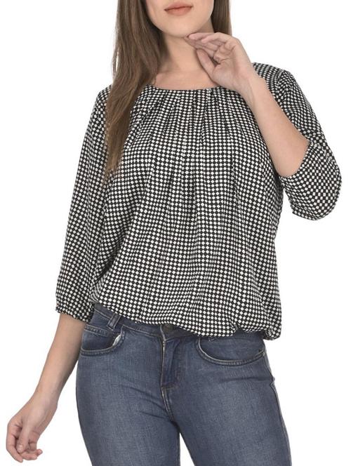 black printed blouson top - 14864248 - Very Small Image - 1