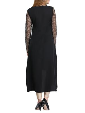 black crepe high-low kurta - 14865084 - Standard Image - 3