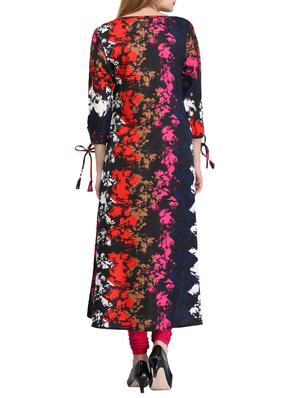 pink crepe high-low kurta - 14865088 - Standard Image - 3