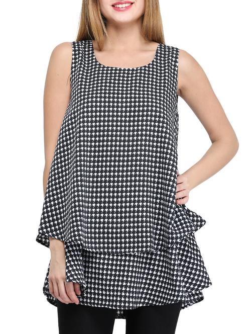 black printed a-linr kurti - 14865090 - Standard Image - 1