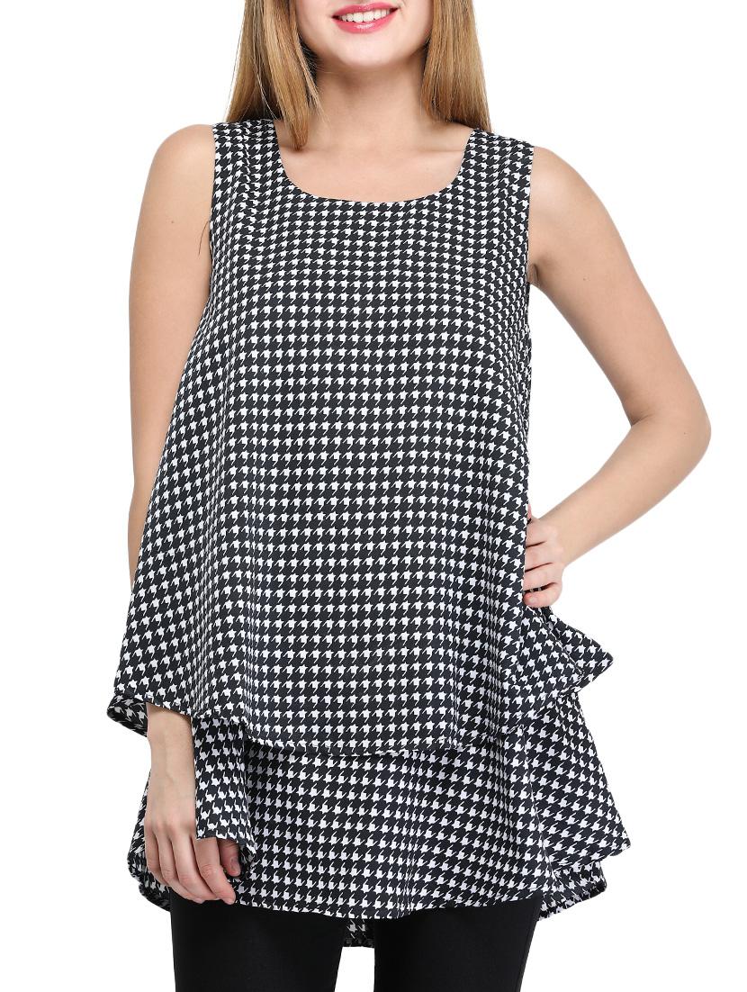 black printed a-linr kurti - 14865090 - Zoom Image - 1